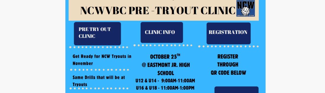 2026 October 25 Pre Tryout Clinic Banner